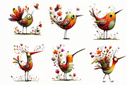 Whimsical Spring bird Clipart, an Illustration by Designworld (Thumbnail 2 of 7)