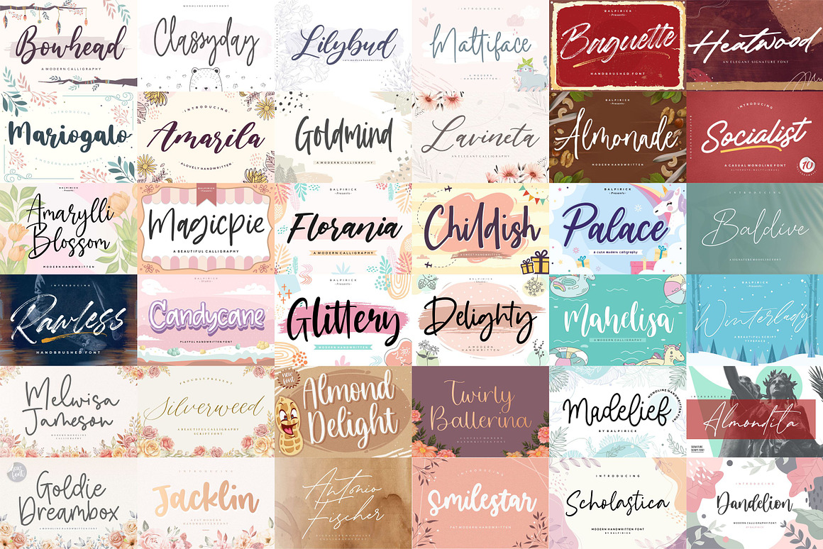 Sensational Mega Bundle! 99% off!, a Script Font by Balpirick Studio (Photo 8 of 9)