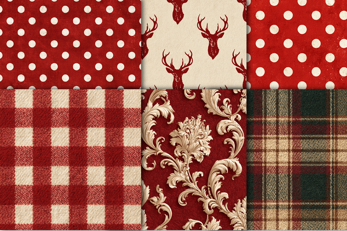 Cabin Christmas Seamless Pattern, a Pattern Graphic by Black Bird Studio (Photo 4 of 6)