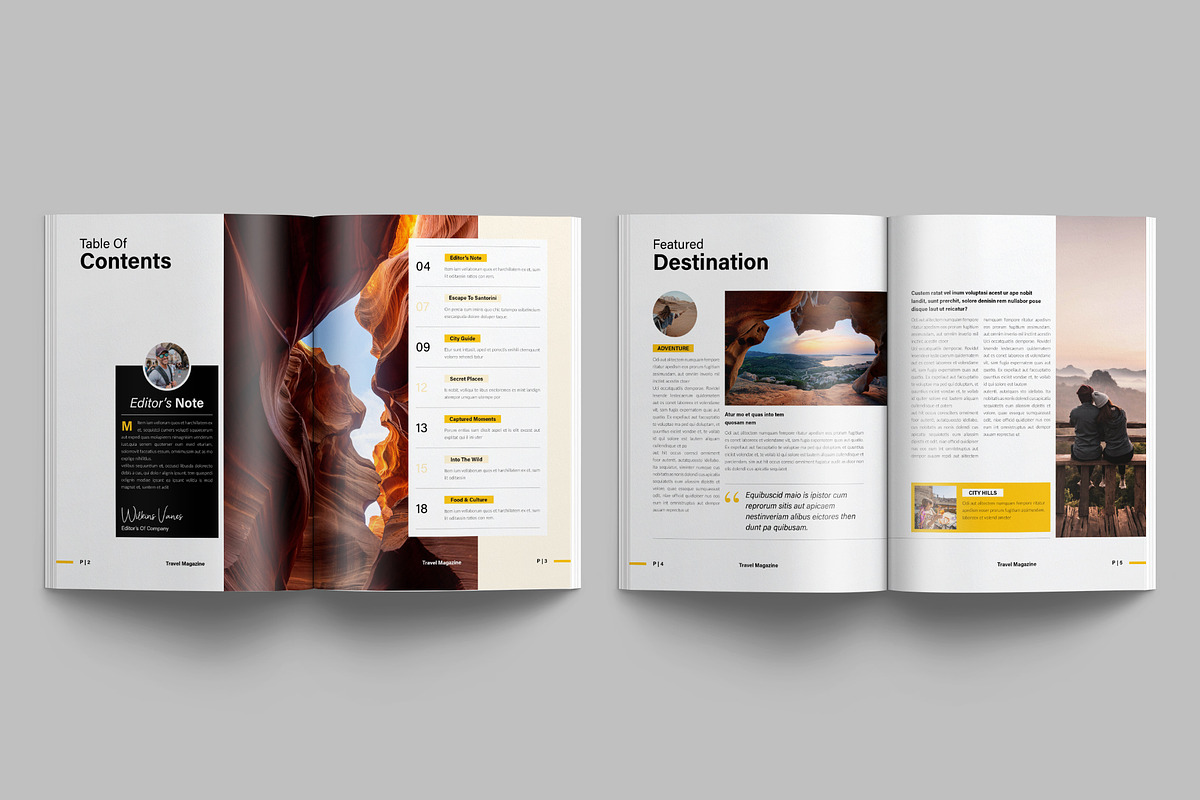 Travel Magazine Template Layout, a Magazine Template by NorthPeak (Photo 5 of 13)