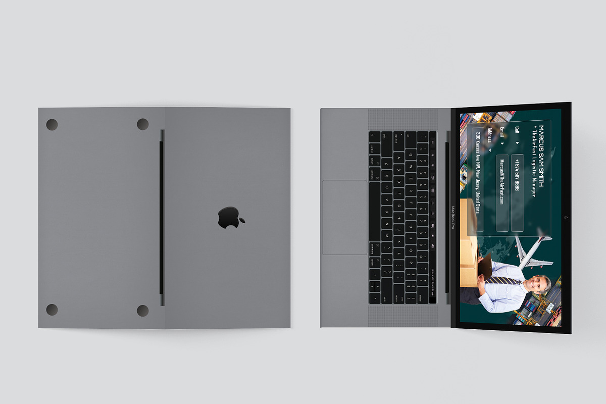 Laptop Business Card - Logistics, a Business Card Template by TheFeture (Photo 2 of 5)