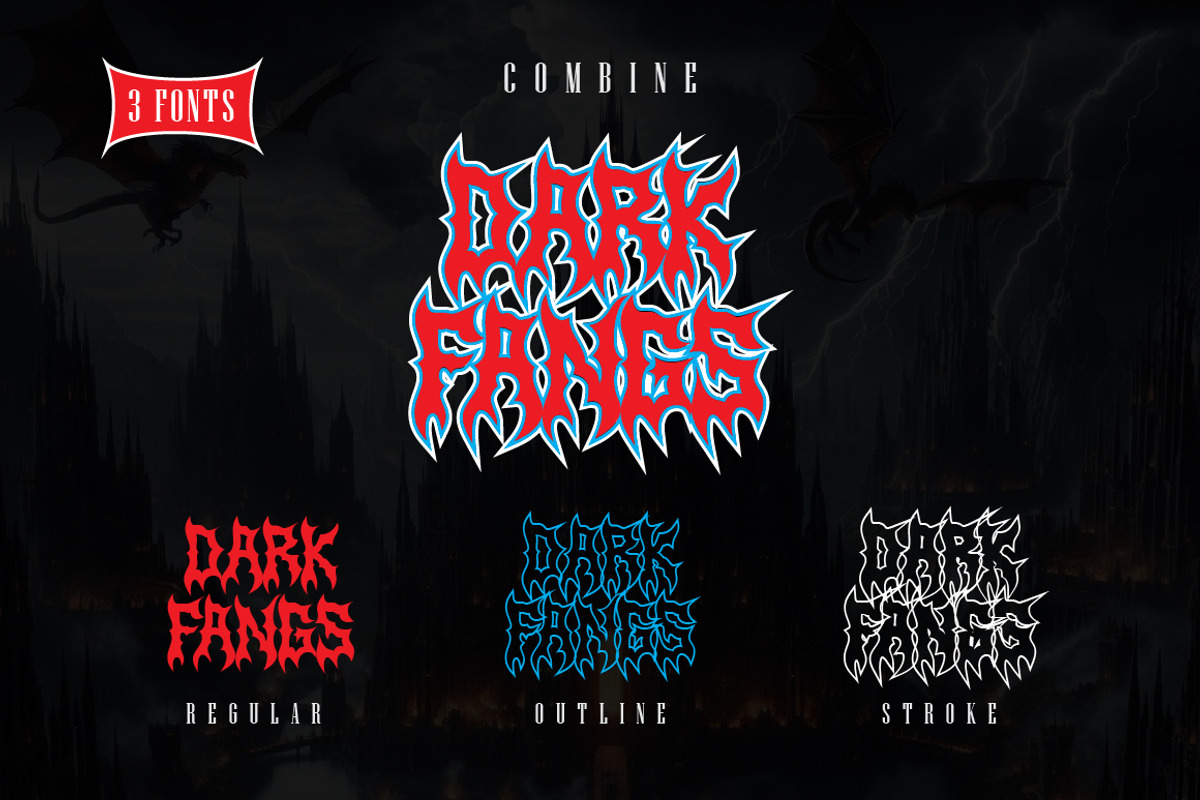 Darkfangs Blackmetal Font, a Blackletter Font by Typebae (Photo 2 of 7)