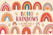 Boho Rainbow Clipart Set, a Decorative Illustration by sundrameda (Thumbnail 1 of 5)