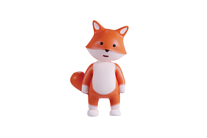 3D Pack Cute Animal Fox Illustration