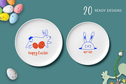 Easter Rabbits – Cute Hand Drawn Set, an Animal Illustration by danceyourlife (Thumbnail 4 of 8)