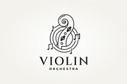 violin headstock with a tone logo, a Branding & Logo Template by Blazybone (Thumbnail 1 of 2)