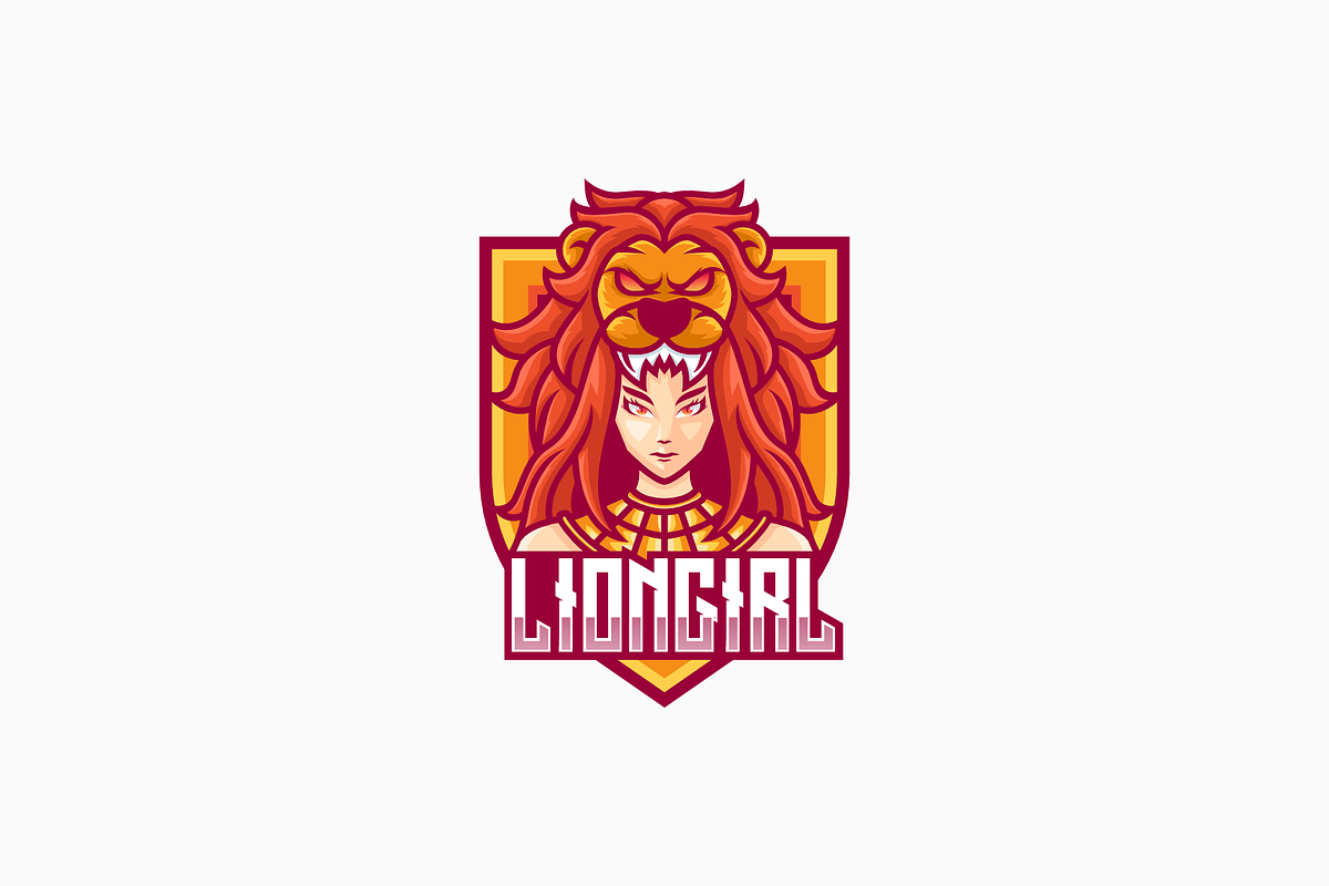 Lion Girl E- Sport and Sport Logo, a Branding & Logo Template by Artnivora.Std
