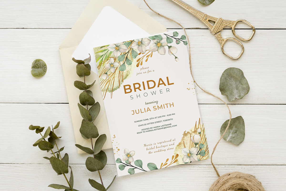 JULIA - Bridal Shower Template, an Invitation Template by Eereen Studio (Photo 1 of 3)