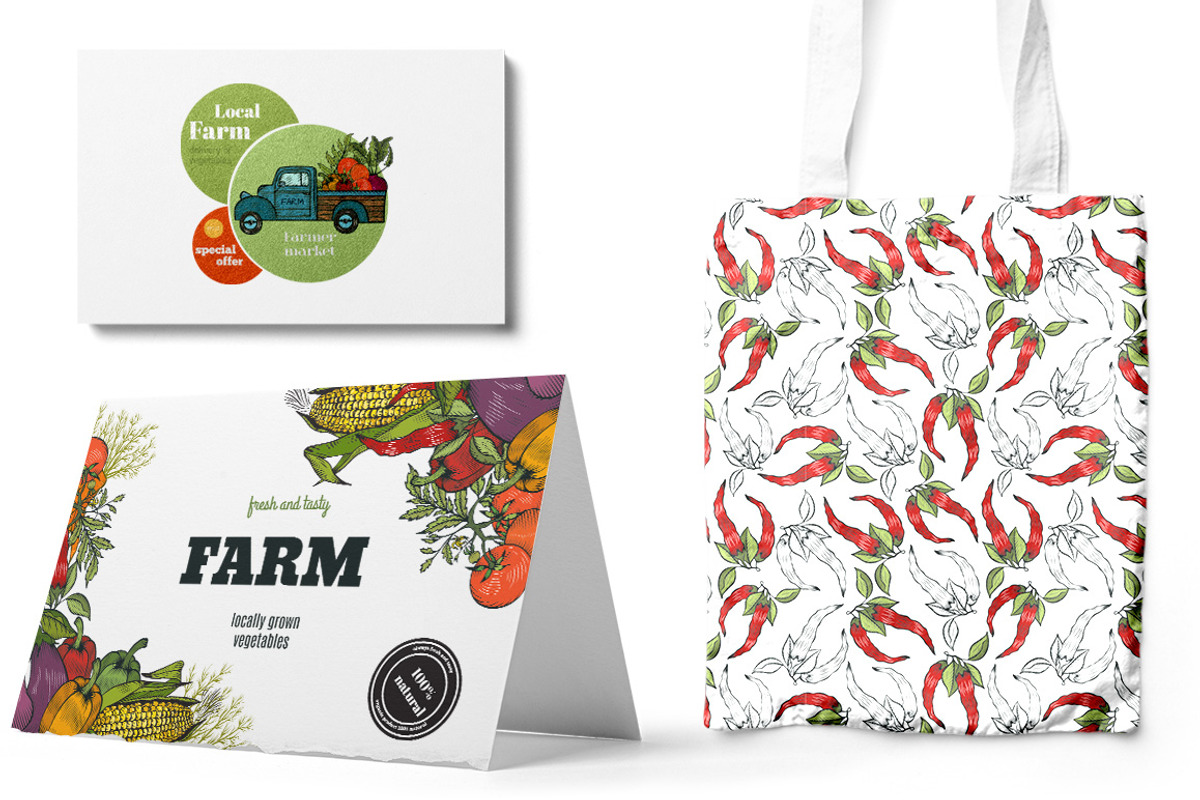 Vector vegetables, a Food Illustration by TashaDraw (Photo 4 of 13)