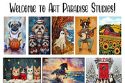 Santa Golden Retriever Dog Wall Art, an Animal Illustration by Art Paradise Studios (Thumbnail 3 of 3)
