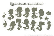 Mermaid Silhouettes in Antique Peach, an Illustration by Amanda Ilkov (Thumbnail 2 of 3)