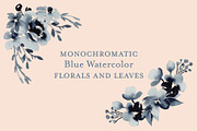 Monochromatic Blue Watercolor Floral, a Graphic by Lavender And Sea (Thumbnail 1 of 5)