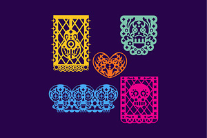 Flat Papel Picado Asset Illustration, an Illustration by graphicook