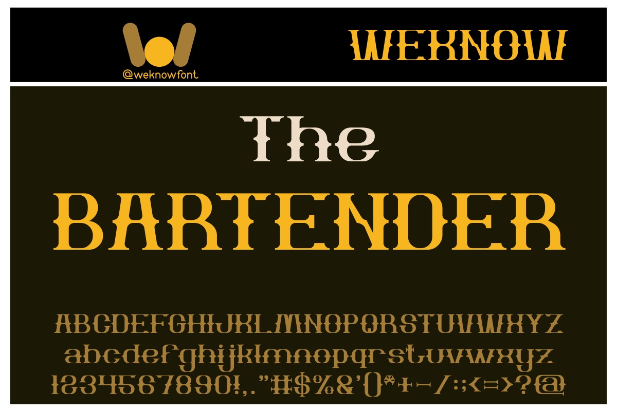 the bartender font, a Font by weknow (Photo 2 of 5)