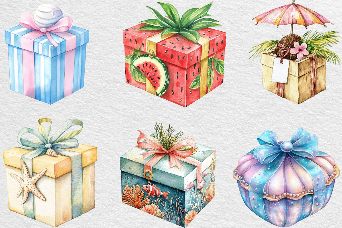 Summer Beach Gift Box PNG, an Illustration by Black Bird Studio (Photo 5 of 6)