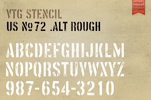 Vtg Stencil US No. 72 - Alt Rough, a Font by astype fonts