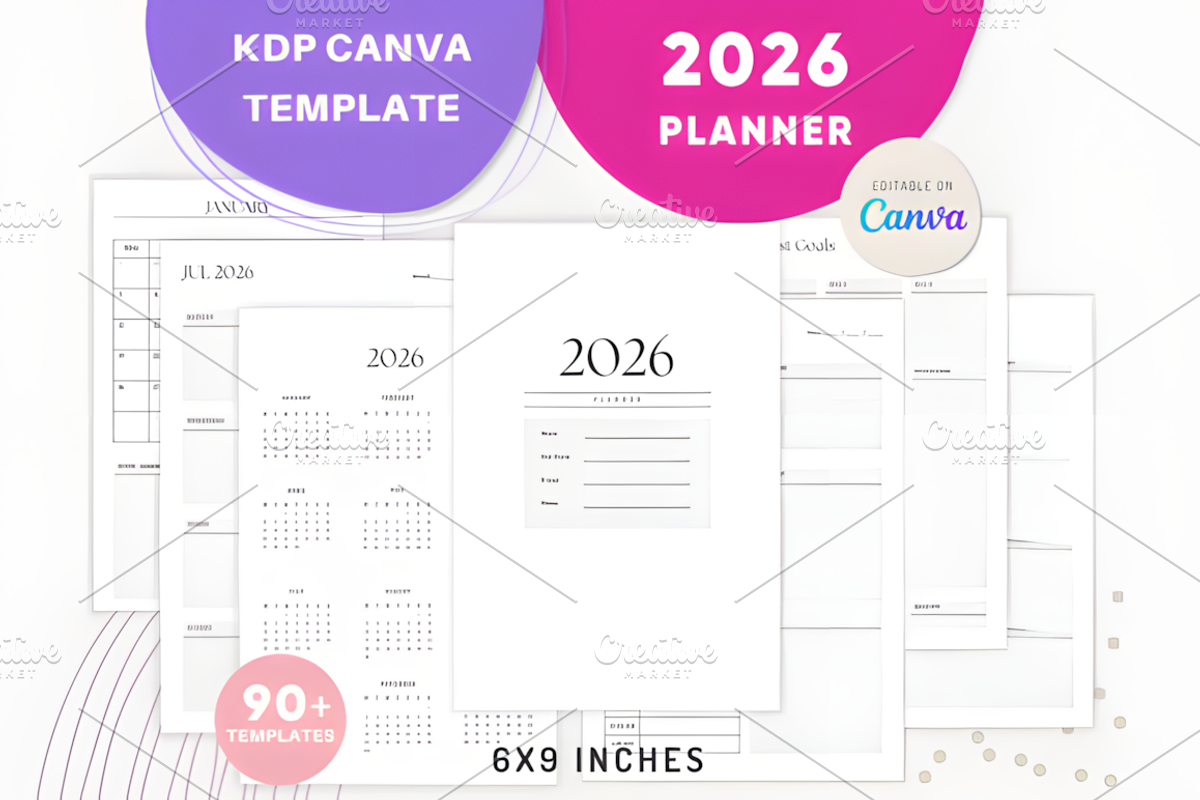 CANVA 2026 Planner Templates, a Marketing Template by Ink Gallery (Photo 1 of 6)