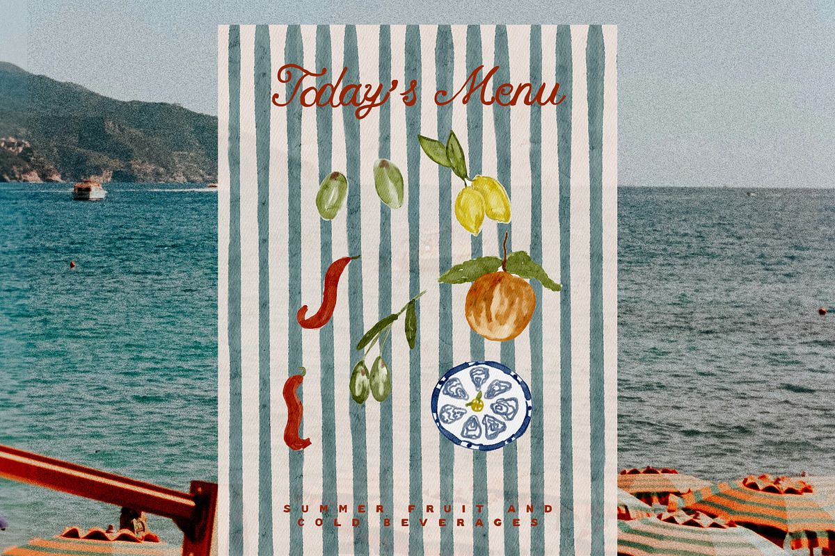 Hand Drawn Watercolor Summer Icons, an Object Graphic by Laras Wonderland (Photo 9 of 20)