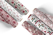 Green & Burgundy Christmas Patterns, a Pattern Graphic by DrawStudio1988 (Thumbnail 5 of 10)