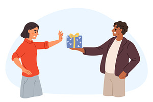 Woman gestures with her hand to, an Illustration by Vectorbuum