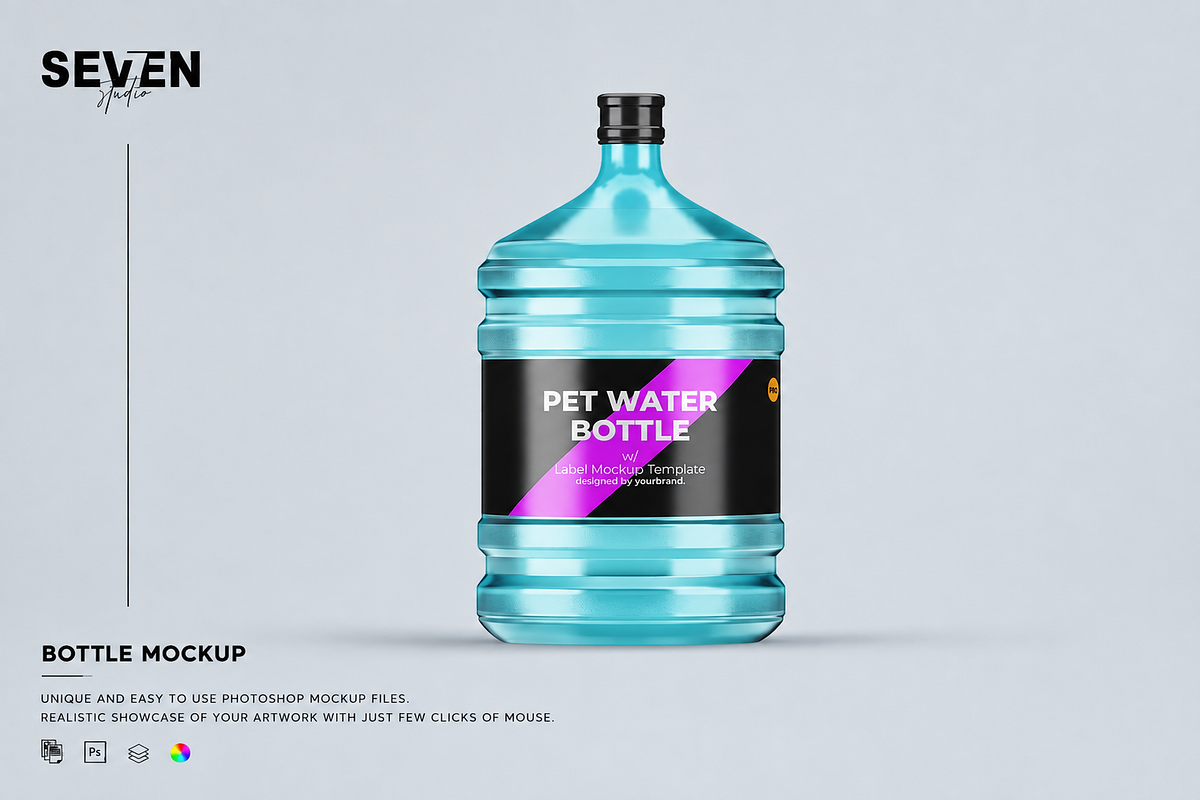 Water Dispenser Bottle Mockup, a Household Mockup by Se٧enStudio (Photo 1 of 2)