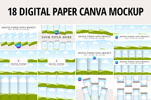 Digital Paper Canva Mockup, a Templates & Theme by Snapybiz