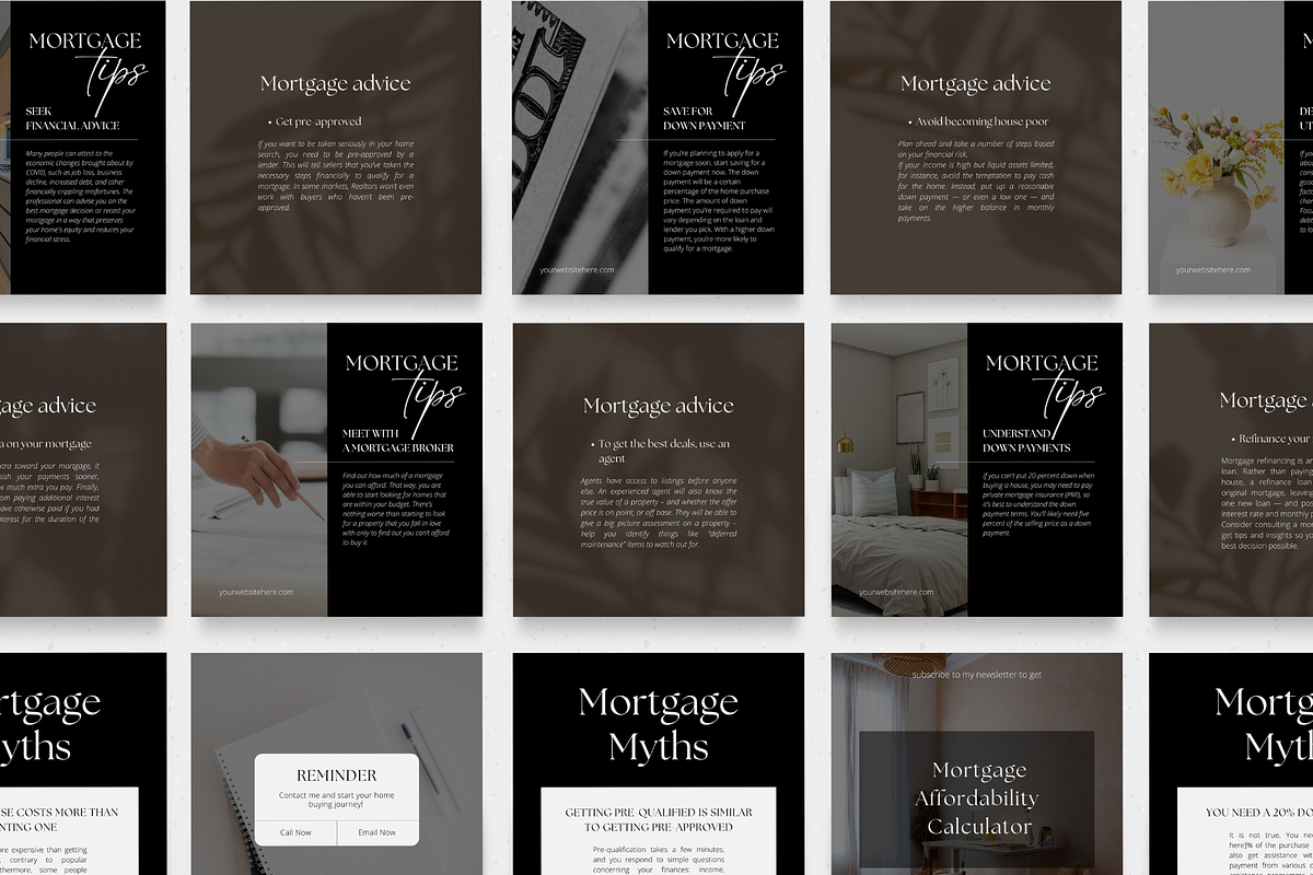 100 Mortgage Broker Posts Black, a Social Media Template by ZoaniDesign (Photo 9 of 10)
