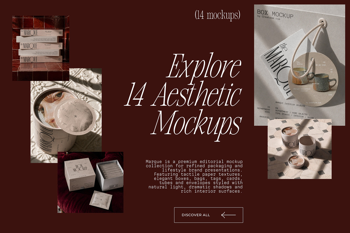MARQUE - Packaging Mockups (14 PSD), a Packaging Mockup by Creatoom (Photo 2 of 15)