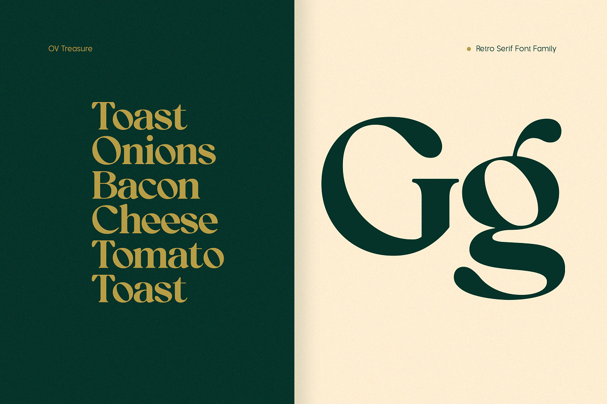 OV Treasure Retro Serif Font Family, a Serif Font by OV Type (Photo 9 of 21)