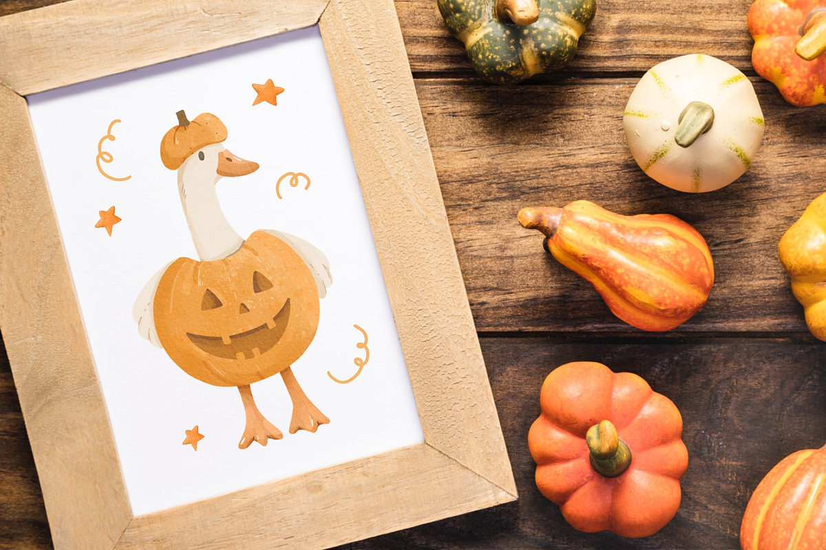 Watercolor Halloween Goose Clipart, an Animal Illustration by ArtGiftsStudio (Photo 5 of 5)