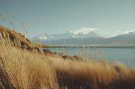 Scenic view of Lake Pukaki surrounde, a Photo by Iftikhar Alam