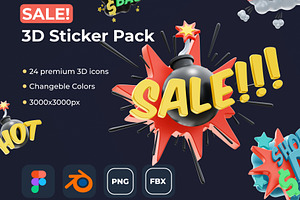 SALE! 3D Sticker Pack