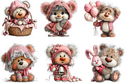 Whimsical Easter Teddy Bear Clipart, an Illustration by DreamArtGraphic (Thumbnail 4 of 5)