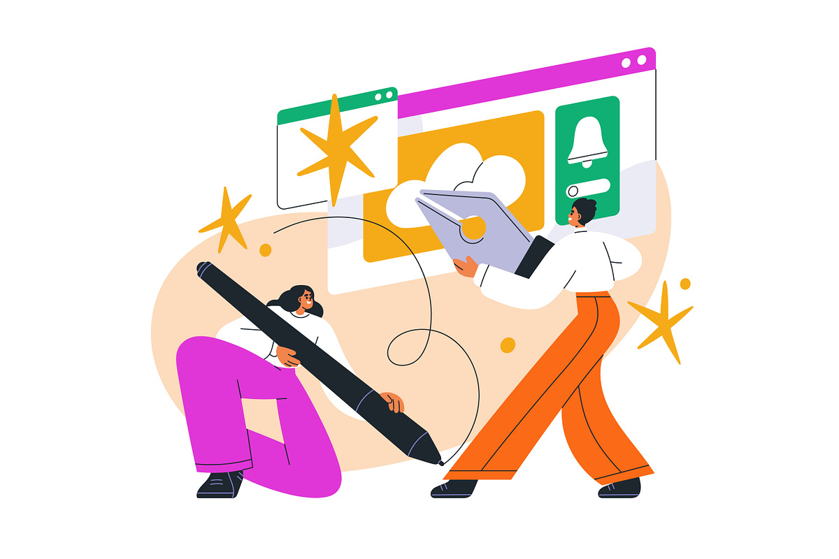 Digital content creators concept set, a Person Illustration by Good Studio (Photo 11 of 14)