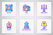 Lighting | 16 Thin Line Icons Set, an Outline Icon by Alex Blogoodf (Thumbnail 5 of 7)