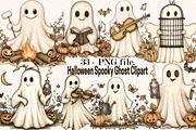 Halloween Spooky Ghost Clipart, a Seasonal Illustration by SVGArt (Thumbnail 1 of 5)