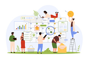 Planning tasks and projects in, a Person Illustration by Flashvector