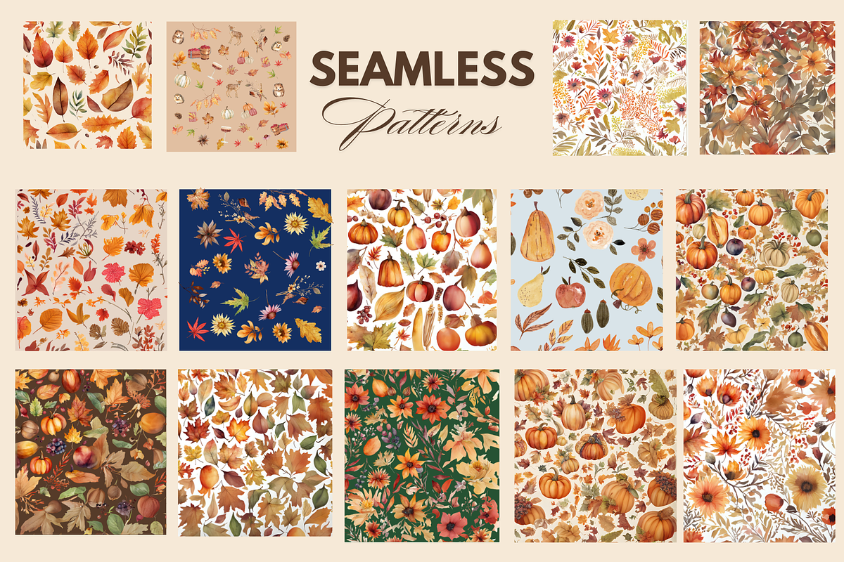 Autumn Fall Watercolor Clip+Wall Art, an Object Graphic by Design By Hira (Photo 8 of 17)