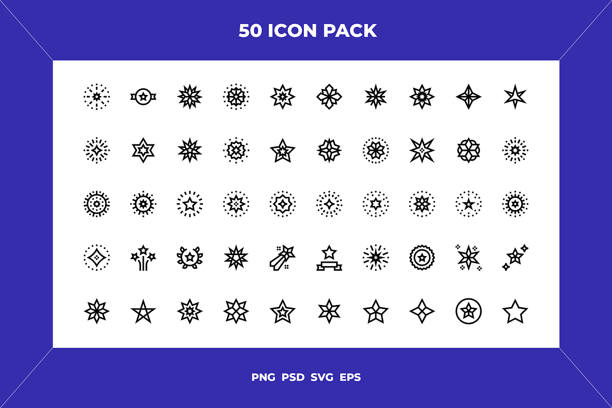 Stars icons, an Outline Icon by Wencory (Photo 1 of 2)