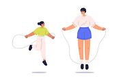 People jump with skipping rope set, a Person Illustration by Good Studio (Thumbnail 7 of 7)