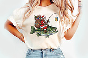 Fishing Santa PNG, an Illustration by Watercolor design (Thumbnail 4 of 6)