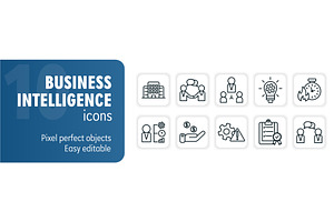Set of 10 business intelligence, a Person Illustration by Aimagenarium@gmail.com