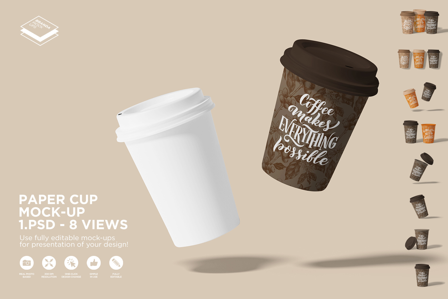 Paper Cup Mock-up, a Print Template by Branda Keeps