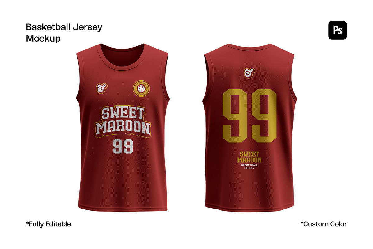 Basketball Jersey Mockup, a Shirt Mockup by sweetmaroon.studio