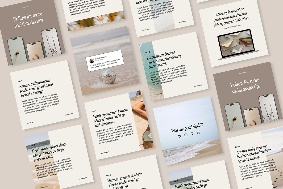 Instagram Carousel Social Templates, a Social Media Template by Brand & Bloom (Photo 2 of 10)