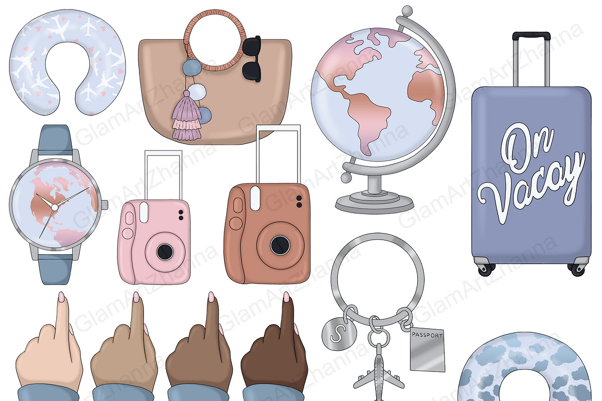 Travel Clipart Collection, a Transportation Illustration by GlamArtZhanna (Photo 2 of 6)