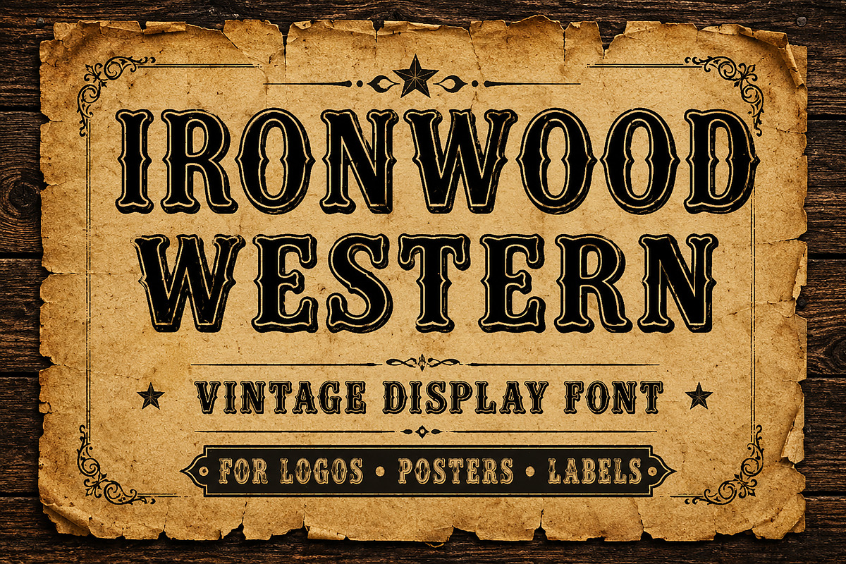 Ironwood Western, a Serif Font by Wow Magic (Photo 1 of 5)