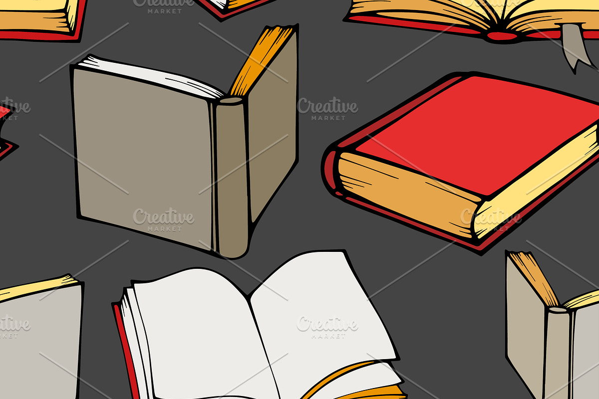 Books seamless pattern, a Pattern Graphic by IreneArt illustrations (Photo 6 of 9)