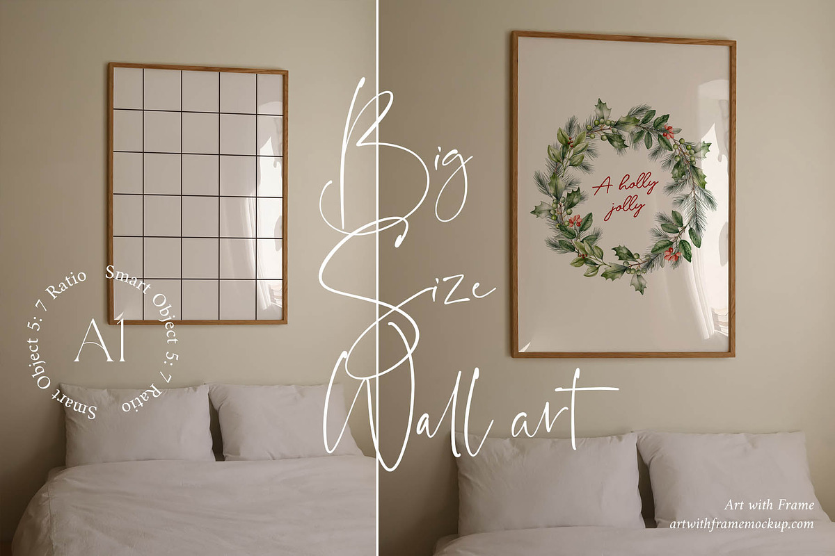 8 Bedroom Frame Mockup Set, a Product Mockup by ArtwithFrame (Photo 3 of 5)