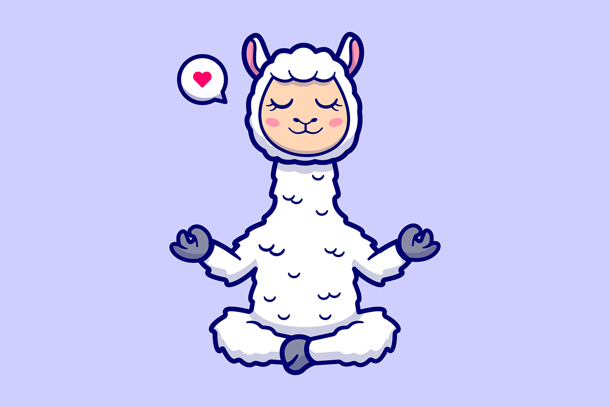 Cute Llama Alpaca Meditation Yoga, an Animal Illustration by Catalyst Labs (Photo 1 of 3)